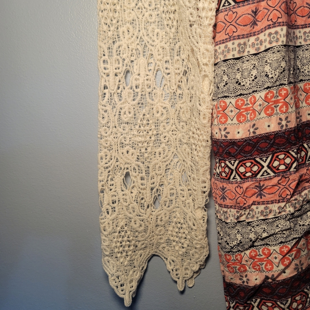 ALI DEE Collection Long Lace Sleeves Shirt Womens Size Small Colorful Western - Picture 3 of 11